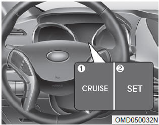 Operación del control de crucero