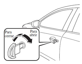 Mazda3. Cerrando o abriendo el seguro usando la llave