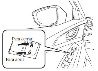 Mazda3. Cerrar o abrir el seguro con el interruptor de cerradura de puerta