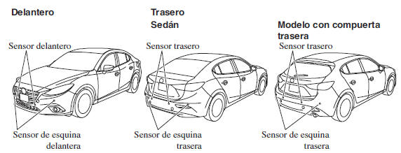 Mazda3. Sistema de sensor de estacionamiento