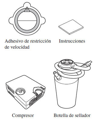 Mazda3. Juego de reparación de neumático de emergencia