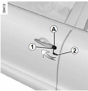 Utilización de la llave integrada en la tarjeta RENAULT